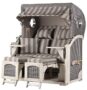 bene living Strandkorb-Set Ammersee 2-Sitzer Mahagoni Washed Grey - PE Koboo Grey - Modell 537 - Liftersystem