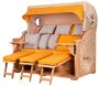 bene living Strandkorb-Set Königssee 3-Sitzer Teak - PE Shell - Modell 586 - Liftersystem