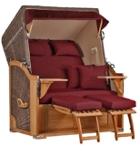 Mr. Deko Strandkorb Teakholz Volllieger