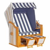 OUTLIV. Cliff Strandkorb aus Pinie/Geflecht Weiß/Blau