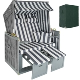 TecTake 800805 Strandkorb Ostsee 2-Sitzer